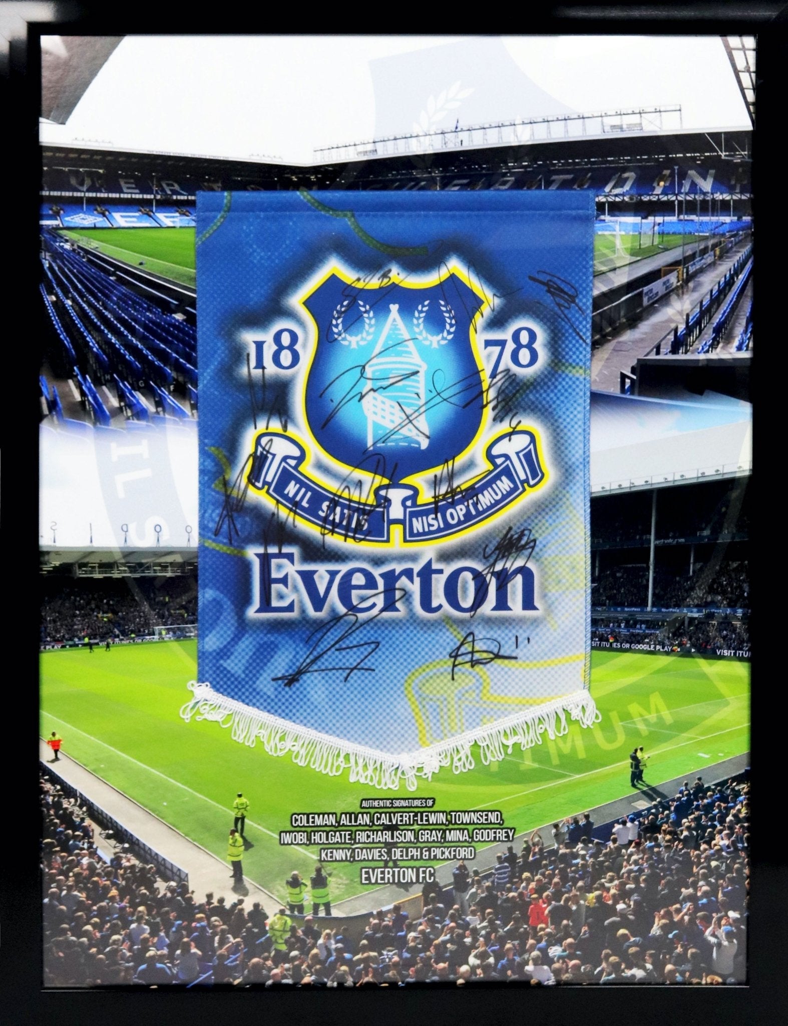 Everton Signed Pennant Framed Display - Memorabilia Framers Shop